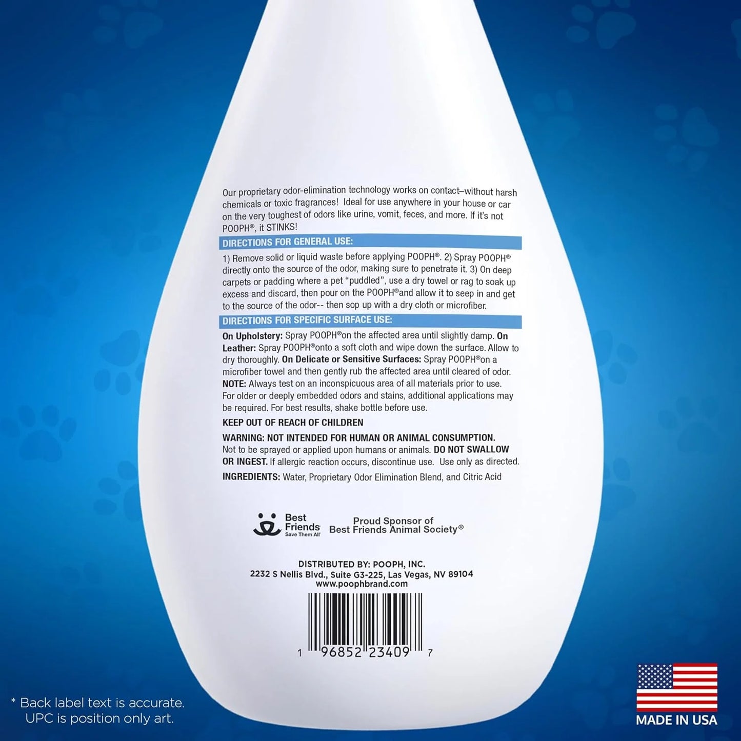 Pet Odor Eliminator, 32 fl oz – Organic, Fragrance-Free & Chemical-Free Spray