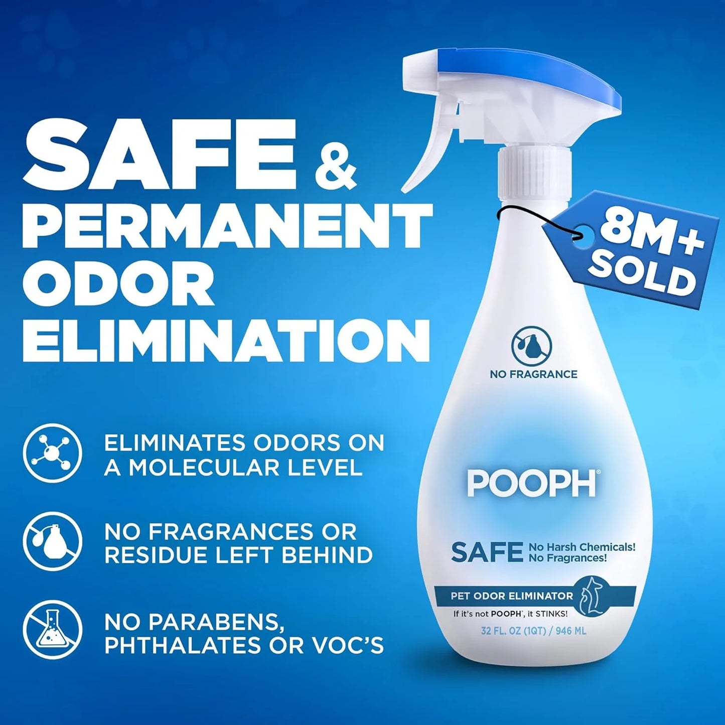 Pet Odor Eliminator, 32 fl oz – Organic, Fragrance-Free & Chemical-Free Spray