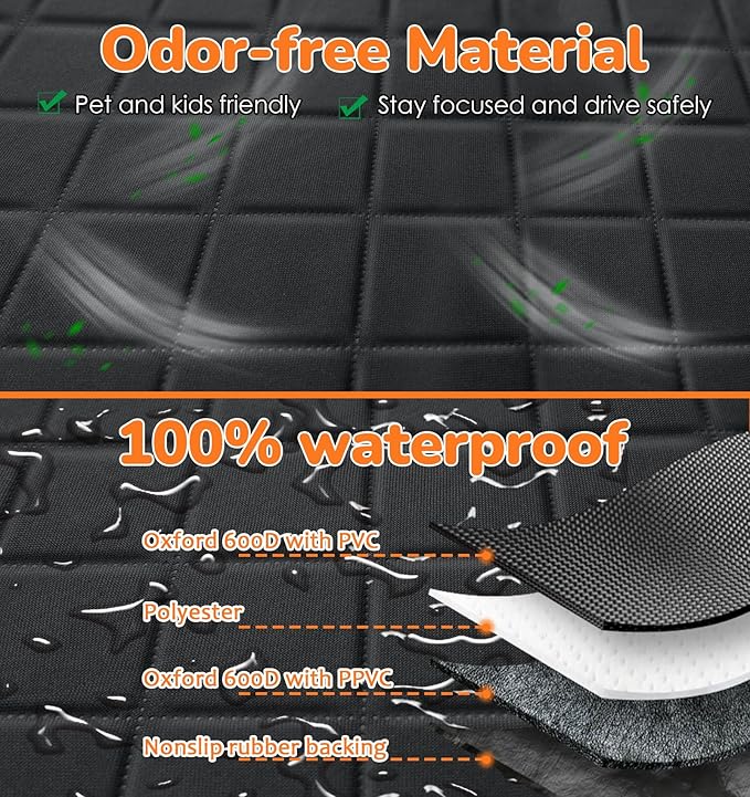 URPOWER Waterproof Dog Car Seat Cover – Heavy-Duty, Nonslip, Scratchproof Back Seat Protector for Cars & SUVs