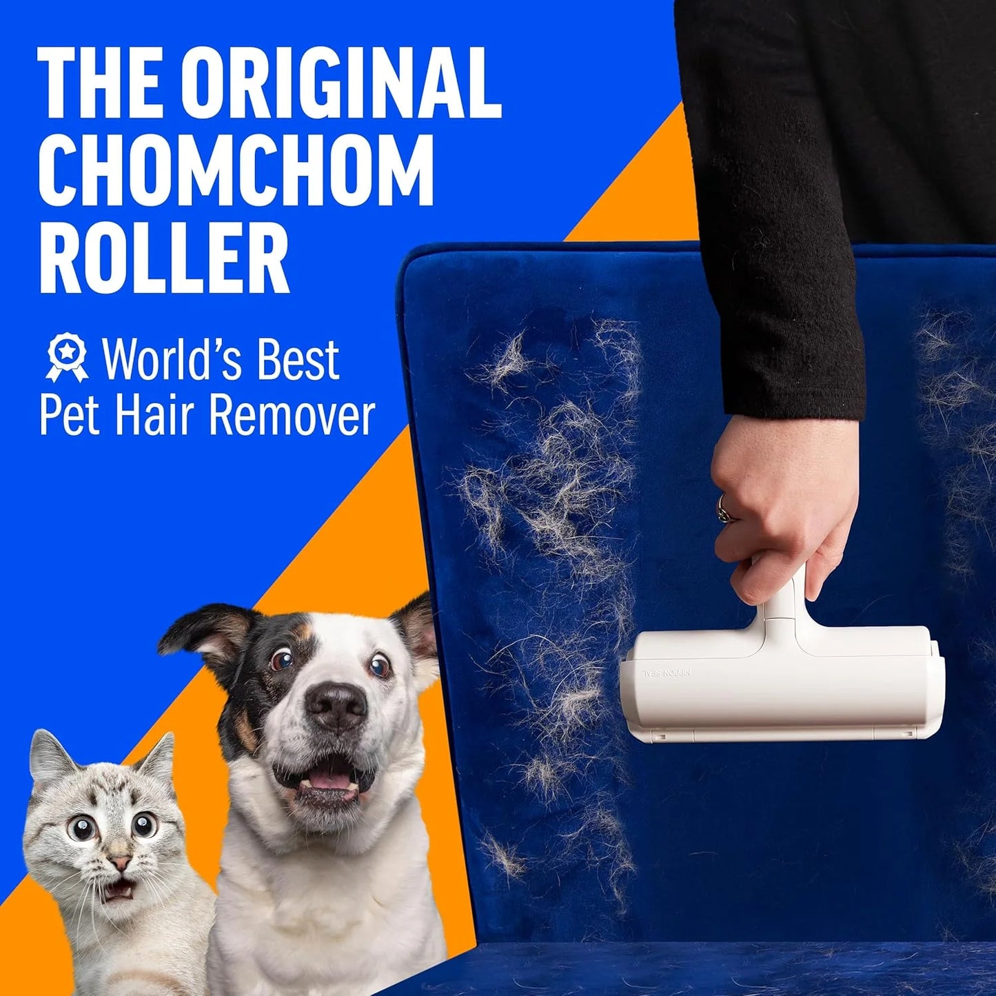 ChomChom Roller Pet Hair Remover – Reusable Lint Roller for Dogs & Cats