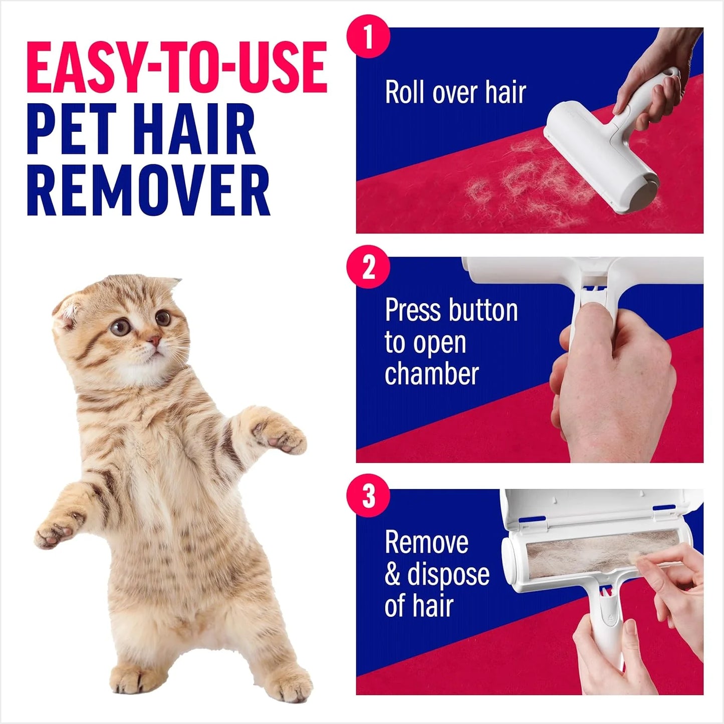 ChomChom Roller Pet Hair Remover – Reusable Lint Roller for Dogs & Cats
