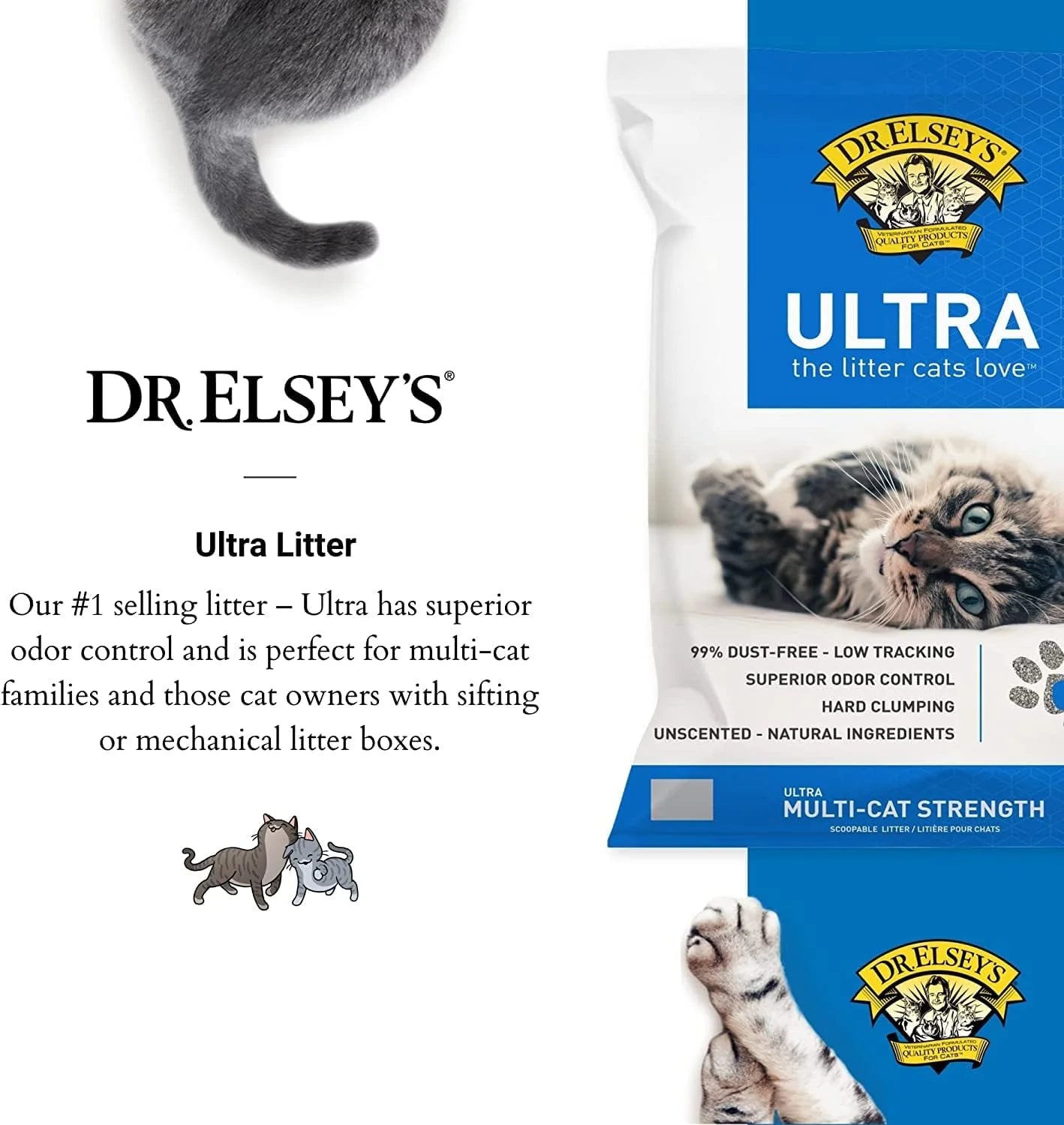 Dr. Elsey’s Ultra Unscented Clumping Cat Litter – 40 lb Bag
