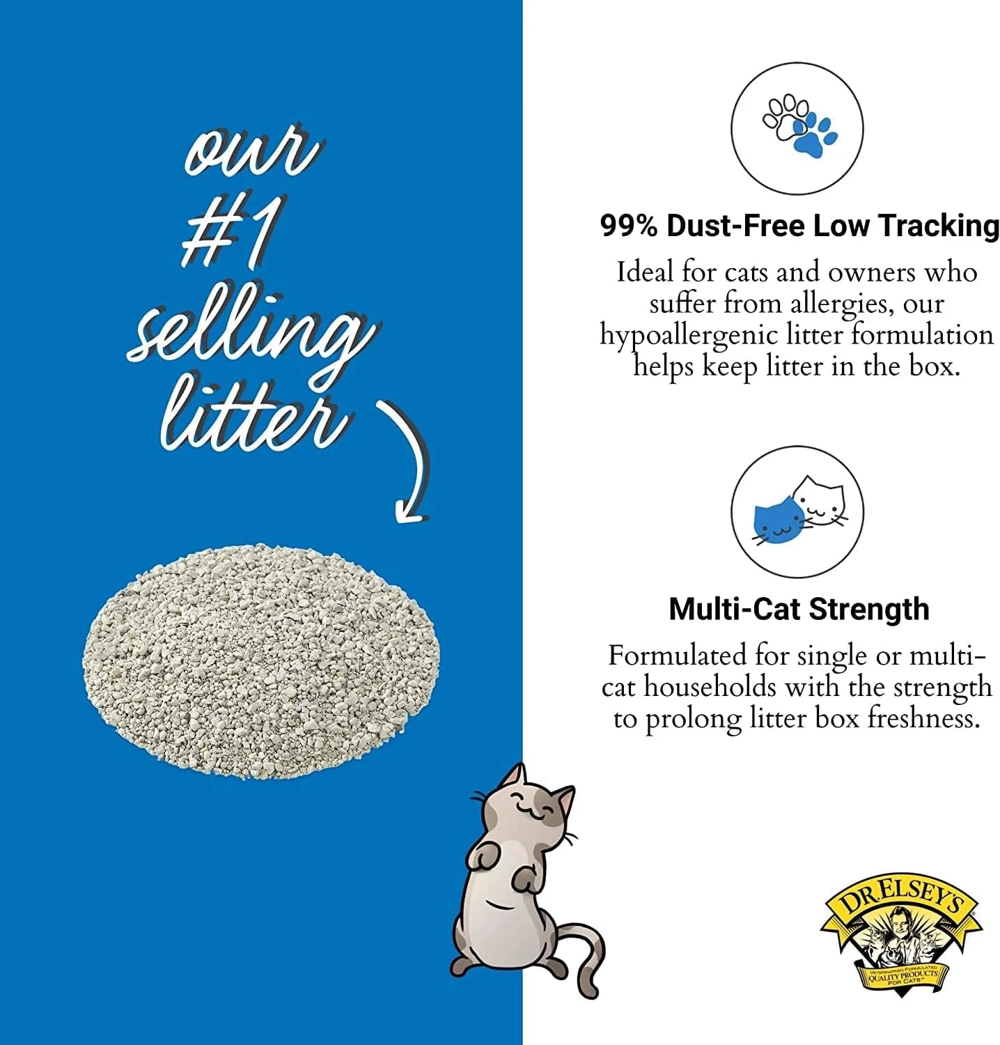 Dr. Elsey’s Ultra Unscented Clumping Cat Litter – 40 lb Bag